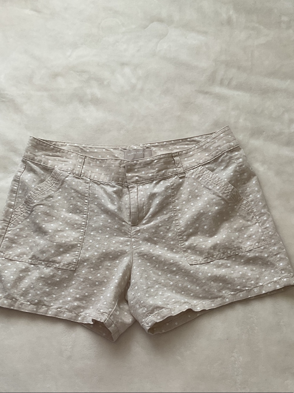 Banana Republic Light Gray Polka Dot Cotton Shorts